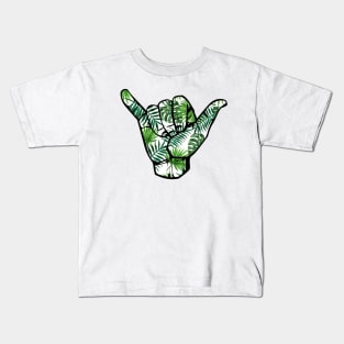 Tropical Shaka Hand Sticker Kids T-Shirt